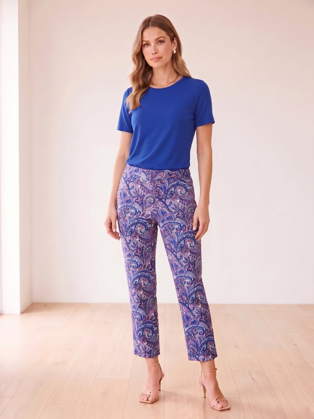Isaac Mizrahi NEW w/o tags 24/7 Pants - 12 Petite - RARE Pink & Purple Paisley